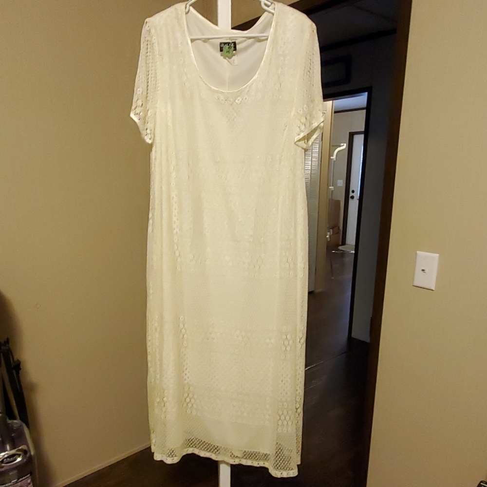 Ivory lace slip dress